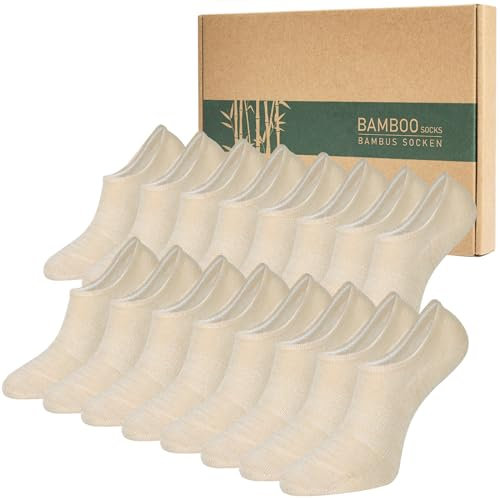 Caldodo Sneaker Socken Damen Herren Bambus Füsslinge, 8Paar Füßlinge Atmungsaktiv Sportsocken, Geschenke für Frauen und Männer, Hautfarbe 43-46