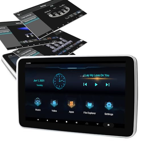 QIeAny Pantallas De TV para Automóviles para Niños, Resolución De 1024 * 600, CPU De Ocho Núcleos, Parlantes Incorporados + Soporte Inalámbrico Miracast Y Airplay,A