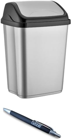 Vani Mülleimer (50 Liter) - Abfalleimer mit Schwingdeckel für Küche und Bad - Abfallbehälter - 33,5 x 41,5 x 65 cm