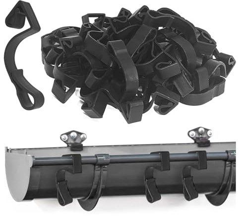 com-four® 50x gutter hooks for fairy lights - rain gutter hooks made of plastic - fastening for Christmas outdoor lighting - fairy light holder