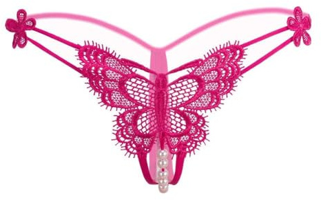 Generisch Dentelle Robe de Plage Femmes Thongs String Perlé Sous-vêtements Dentelle Cohérente Culotte Charmante G Lingerie Hommes Collants, Rose, taille unique