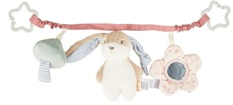 Sterntaler Kinderwagenkette Hase Hanni - Baby Spielzeug mit Rassel & Spiegel - Kinderwagen Zubehör - leicht zu befestigen & mit eingearbeitetem elastischem Band - für Mädchen, bunt
