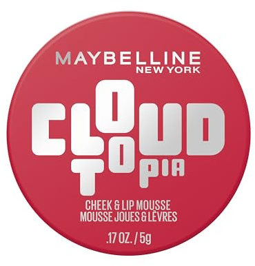 Maybelline New York Mousse Colorata Guance e Labbra, Fino a 14 Ore di Colore*, Formula Ultra Pigmentata, Finish Blur-Matte, Texture Leggera, Cloudtopia, Tonalità: 02 Ethereal Rouge, 5g