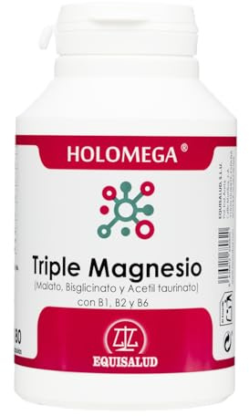 Equisalud - Holomega Triple Magnesio 180 Cápsulas - Ayuda a la Relajación Muscular y Sistema Nervioso - con Malato, Bisglicinato, ATA y Vitamina B6