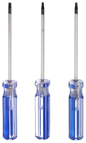 QUARKZMAN 3 Piezas Destornillador Magnético Torx 75 mm Longitud T8 T9 T10 Acero Al Carbono Punta Estrella 6 Puntas Destornillador Con Mango Antideslizante Para Reparación Mejora Azul
