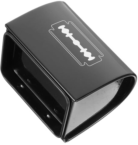 GOOHOCHY Caja de Eliminación para Afeitadoras de Acero Inoxidable, Portátil y Compacta, Soporte Seguro para Desechar Cuchillas de Barbería y Uso Doméstico, Estuche Práctico