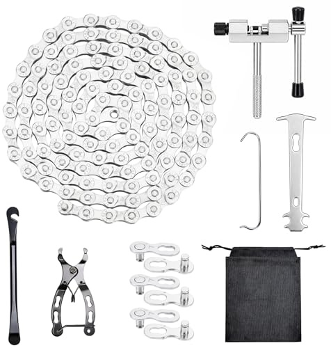 6/7/8 Speed Bike Chain, 116 Links (1/2 x 3/32) Bicycle Chain