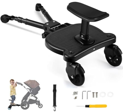 Planche de poussette avec siège, marchepied universel pour poussette de 3 à 7 ans, 25 kg