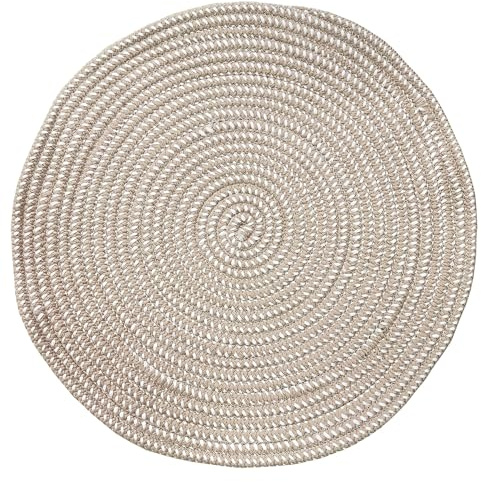 Hand Woven Round Area Rugs - Living Room, Bedroom, Study - Computer Chair Cushion Base Mat - Lifts Basket Swivel Chair Pad - Coffee Table Rug (4' Round, Light Camel)