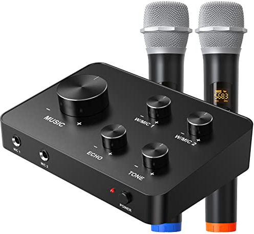 Rybozen Mini Reproductor de Karaoke portátil micrófono inalámbrico Karaoke Reproductor de Altavoces Bluetooth Mini Home KTV Compatible con teléfono i teléfono Android Smartphone PC y Otros