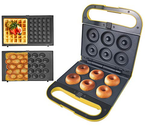 Health and Home 3 Interchangeable Baking Plates for Making Doughnut or Waffle Maker-Eggette and Much More