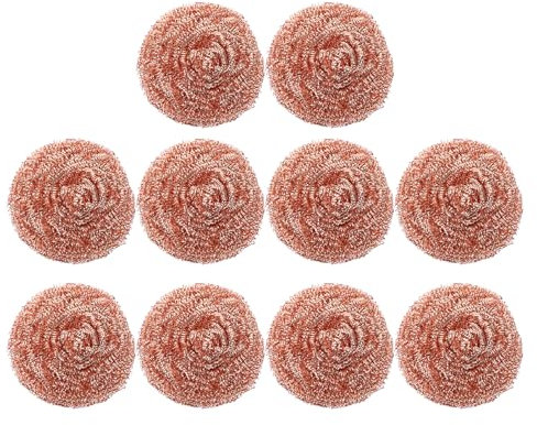 Cabilock 10 PCS Spiral Wire Balls, Recyclable Wire Copper Scourers, Copper Spiral Scourer Wire Scourer Balls for Cleaning Screwdrivers Tip and Machine Tools Tips, Kitchen Cleaning Gadget