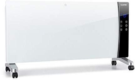 KLARSTEIN Lindholm - Radiateur convecteur, Affichage LED, Panneau tactile, Télécommande, Minuterie, 1000 ou 2000W, Thermostat 16-40° C, Sécurité enfants, Protection anti surchauffe - Blanc