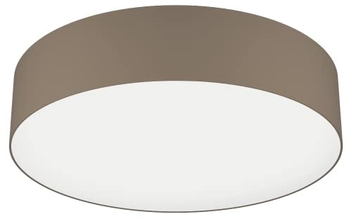 EGLO connect.z Smart Home LED Deckenleuchte Romao-Z, ZigBee, App und Sprachsteuerung Alexa, Lichtfarbe einstellbar (warmweiß-kaltweiß), RGB, dimmbar, Textil Deckenlampe taupe