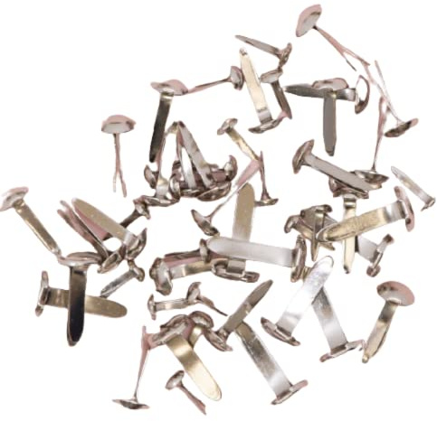 Craftelier - Set de 50 Brads o Encuadernadores de Tres Tamaños Diferentes | Ideales para Embellecer Etiquetas o Decorar Proyectos de Tarjetería, Scrapbooking y otras Manualidades | Color Plata