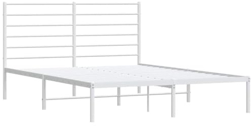 vidaXL Bedframe met hoofdbord metaal wit 120x190 cm