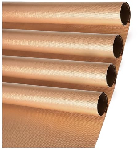 Forever Young & Co. 4 Pack Non-stick Copper Large Oven Floor Protector Liner, Grilling Mats Reusable Baking Mats Heavy Duty Grill Mat of Electric Gas, Toaster, Microwave Ovens Grills, Easy to Clean