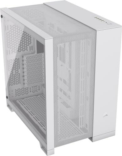CORSAIR 6500D Airflow Mid-Tower ATX PC-Gehäuse - Ohne Lüfter - Zweikammer-Design - Große Kühlungsflexibilität - Kompatibel mit Reverse Connection Motherboards - Weiß