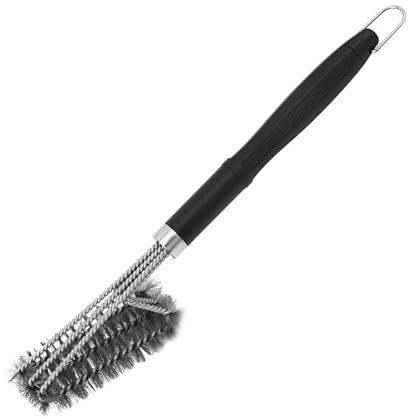 PQETBV Cepillo Barbacoa Inoxidable, 42cm Cepillo de Limpieza para BBQ con Cerdas de Acero Inoxidable para Asar Porcelana, CarbóN, Gas, Electricidad Parrilla