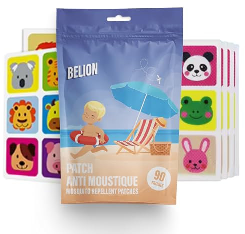 Patch anti moustique enfant | Sachet de 90 autocollants contre les moustiques | Idéal pour les activités en plein air | Pratique et ludique