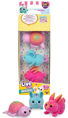 Little Live Pets NeeDees Jouet électronique interactif réactif au Toucher Portable à emporter Partout, réponds à Ses Besoins et gagne des Points, Plus de 50 Sons et réactions, Collectionne 13 NeeDees