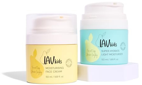 Lav kids Set per la cura del viso per bambini, crema idratante e idratante super idratante, 2 pezzi, 50 ml