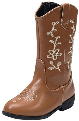 rismart Botas Cowboy Niña Media Caña Vaqueras Bordadas de Invierno