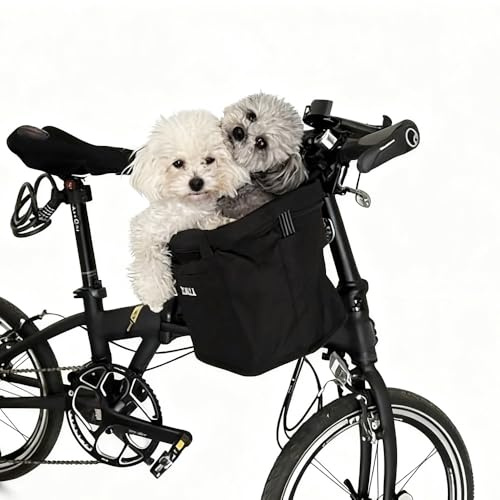Foldable Bicycle Pet Carrier Basket, Durable Oxford Cloth Dog Cat Bag for Bike Front Handlebar