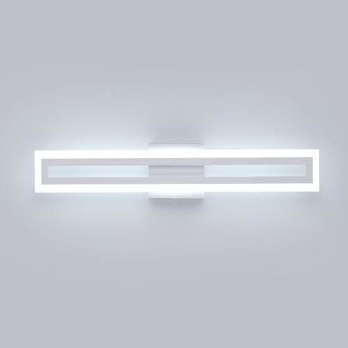 Amansour Lampe Miroir Salle de Bain 60CM LED Applique Murale Blanc, 20W Éclairage 2000LM Blanc Froid 6000K, IP44 Étanche Luminaire dessus Lavabo Vanity Light pour Douche Vasque