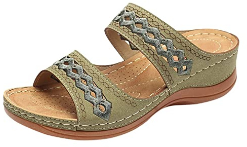 Strandskor, damsandaler, eleganta, sandaletter med kilklack, damer, sommar, sandaletter, fiskmun, trekkingsandaler, bekväma tofflor, platåtofflor, moderna tofflor, lediga utomhussandaler