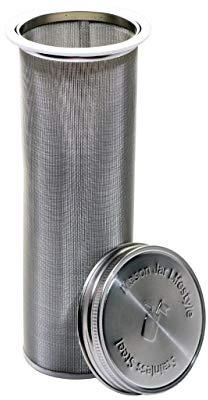 64oz Half Gallon Cold Brew Coffee and Tea Maker Stainless Steel Filter For Wide Mouth Mason Jar With Lid And 2 Silicone Seals | Fine Mesh Stainless Steel Cold Brew Coffee Maker Filter