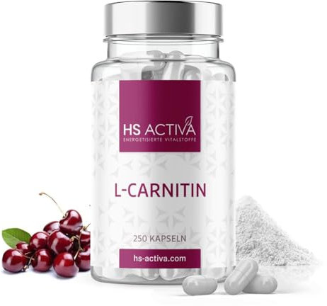 L-Carnitin | XL Dose mit 250 Kapseln | hochdosiert mit 500 mg pro Kapsel | beste Bioverfügbarkeit mit L-Carnitin Tartrat | Perfekt für Diät & Definition | ohne Trennmittel