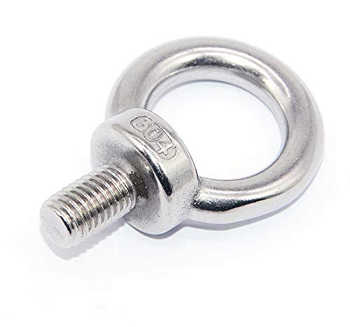 12PCS Ring Lifting Eye Bolts Male Threaded Nut Fastener 304 Stainless Steel,Pack-of-12, M5