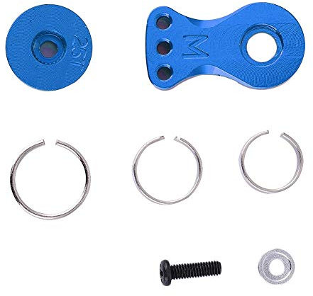 Tbest Buffer Ring Gear Arm, 25T Steering Servo Horn Arm for 1/10 1/8 RC Vehicle (M Model) (Blue（N10221NB）) Servo Saver 25T Model Toy