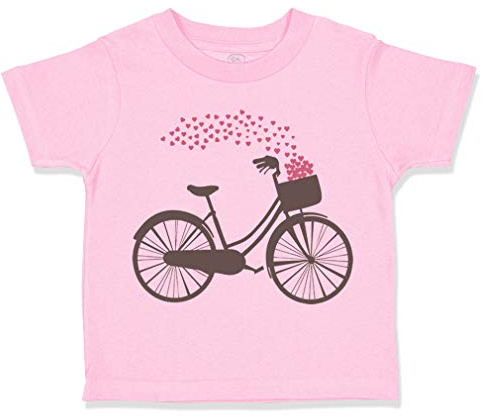 Toddler T-Shirt Bicycles Bike Bicycles Cyclist Biker Cotton Coolest Bicycles Boy & Girl Clothes Best Bicycles Baby Funny Tee Soft Pink Design Only 12 Months