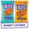 Olly's Pretzel Thins, Variety Pack, 35g (Pack of 10), Handy Snack Pouches, Healthy Plant-Based Vegan Snacks for Dipping, Low Calorie Snacks, Low Fat, Source of Fibre, No Preservatives