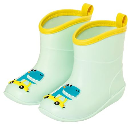 FUNCOO PLUS Bottes en Caoutchouc pour Garçons Filles, Bottes de Pluie Légères pour Enfants Bébé, Bottes en Caoutchouc à Motif de Dessin Animé Animal, Imperméables Bottes 1-6 ano