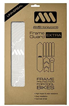 All Mountain Style Fahrrad Rahmenschutz Universeller MTB Rahmenprotektor, 10-teiliger Satz, Hochfester Honigwaben-PVC, Gelbfrei, Fahrradschutz