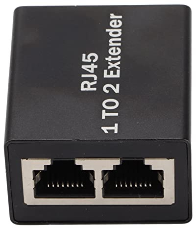 Conector Extensor Ethernet Enchufe Ethernet Adaptador Divisor de Enchufe RJ45 Divisor Ethernet Adaptador de Conector de Red RJ45 Divisor Extensor de Enchufe Ethernet(Un Arrastre Dos Divisor)