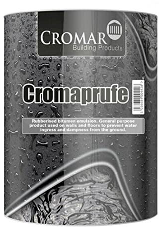 CROMAR Cromaprufe – Rubberised Bitumen Emulsion | Waterproofing & Damp-Proofing Solution for Walls, Floors, and Wood Adhesion | 2.5L