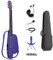 Enya NEXG 2 Kohlefaser E-Gitarren Set - 38 Zoll Lila Professionelle Akustik Gitarre Smart Silent Electric Guitar für Erwachsene Kinder Anfänger Reise Heim Schul Party Spielen und Singen (Deluxe)