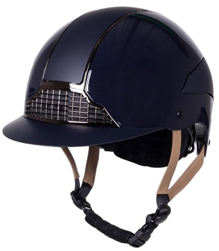 QHP Miami - Casco de equitación (55-57 cm), color azul oscuro