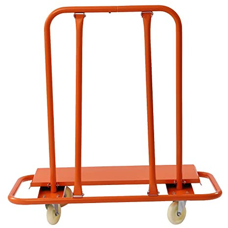 TFIANYNI Plattenwagen Trockenbau Plattformwagen Aus Stahl, 2200lbs, Transporthilfe Schwerlast Mit Stützstangen+Bremsen, Silent Gewichtstragende Räder, Für Platten, Holzplatten, Glasplatten