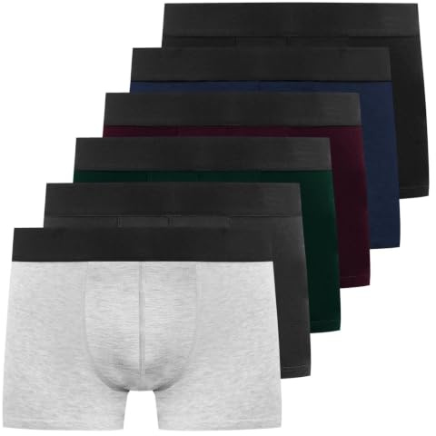 YouShow Mens Boxers 6/12 Pack Mens Underwear Hipsters Cotton Pants Trunks | Mens Underpants, Boxer Shorts Men, Tagless, Anti-Chafe, Soft, Breathable, Combed Cotton, Slim Fit, Multipack, Everyday Wear