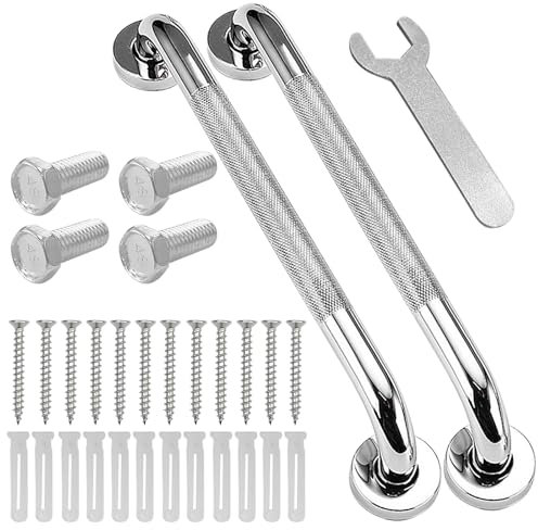 Sudnsadaks 2pcs Maniglia Doccia Anziani, 30cm Maniglione Bagno Disabili Antiscivolo in Acciaio Inox 304, Doccia Anziani, Il Cucina, WC, Vasca Scale Gradini, Gravida Bambini Persone Mobilità Ridotta