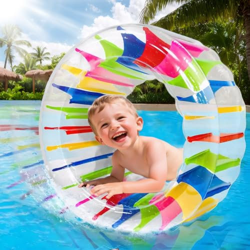 ChaneeHann Rodillo De Agua Inflable 120cm - Juguete Acuático Colorido Familiar para Niños y Adultos Ideal para Piscina Playa y Jardín Juguete de Verano Reutilizable