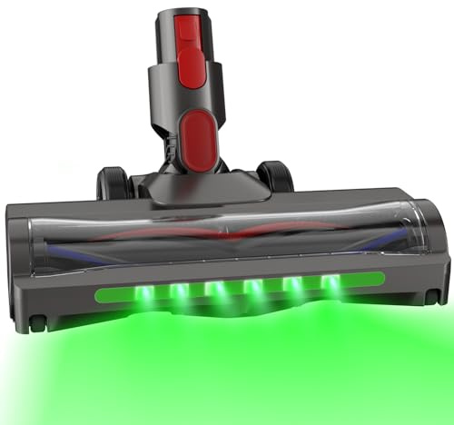 KENVOR Cepillo Compatible con Dyson V7, V8, V10, V11, V15 Aspiradoras Accesorio，Cepillo de Repuestos y 6 Luz Verdes para Suelos duros
