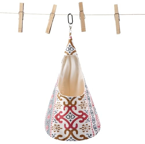 Peg Bag for Washing Line with Hanger, Washable Conical Peg Holder Red