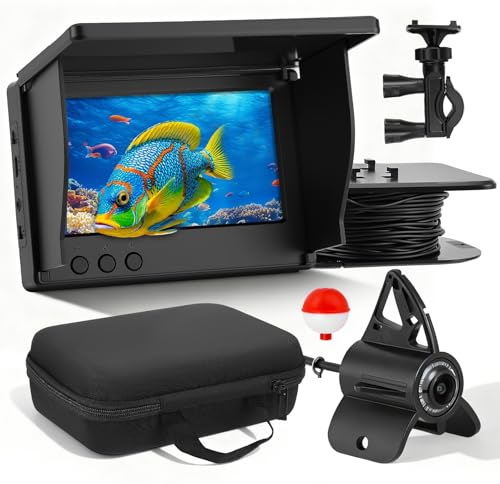 Cámara submarina Pesca, Sonda de pesca con cámara sumergible - Pantalla IPS de 4,3 pulgadas, 30 m cable, 5000 mAh, IP65, 220° Gran ángulo, Visión Nocturna - para mar, hielo, río, lago