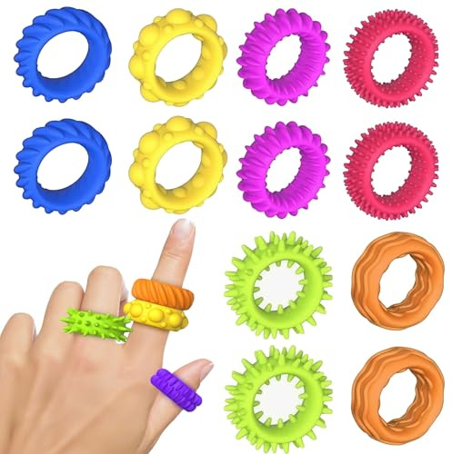 Lot de 12 anneaux anti-stress pour enfants et adultes, jouets anti-stress, jouets anti-stress, jouets anti-stress, jouets anti-stress, jouets anti-stress, jouets anti-stress